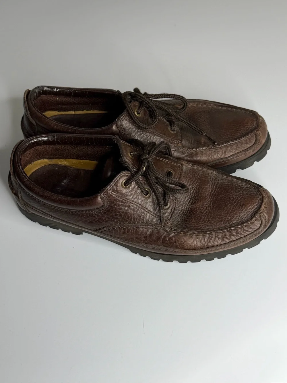 Sperry Brown Leather Boat Shoes with Lug Sole 11.5